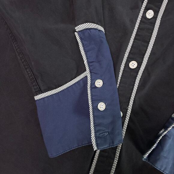 Coofandy Western Cowboy Shirt Black Blue Rose Embroidered Long Sleeve XX Large - Picture 8 of 16